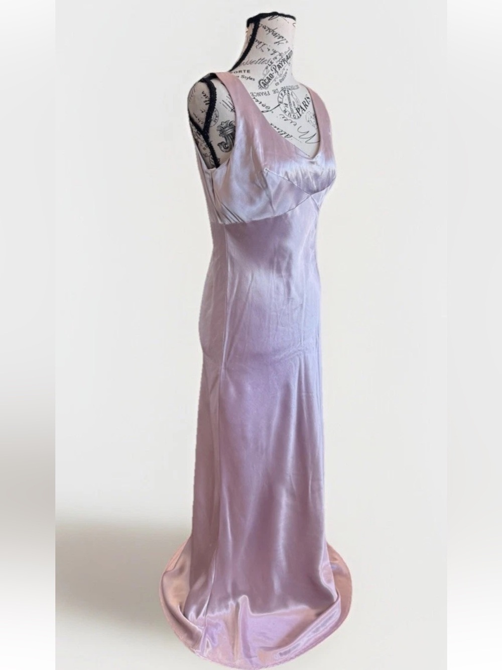 Vintage 90s Y2K Rampage R-Wear Fairy Whimsy Lavender Satin Maxi Slip Prom Dress